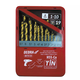 DEDRA-EXIM 19-delni komplet svedrov HSS za kov + kobalt + TiN, 135° WITS19