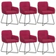 vidaXL vidaXL Jedilni stoli 6 pcs Žamet Vinorodna rdeča 59 x 56,5 x 86 cm, (5000296852)