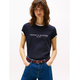 Tommy Hilfiger za ženske. WW0WW31999 Heritage Hilfiger majica mornarske barve (M), Priložnostno, Coral, Organski bombaž, Trajnostn