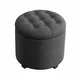 Songmics Okrogla otomanska omarica s shranjevanjem 45x45x445 cm temno siva