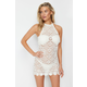 Trendyol Bridal Ecru Fitted Mini Knitted Decollete Decollete Knitwear Look Beach Dress