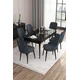 Hanah Home Set Trpezarijski sto i 6 stolica Are, Antracit-crni