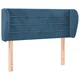 Vidaxl Vzglavje z ušesi temno modro 103x23x78/88 cm žamet