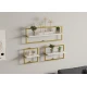 HANAH HOME Zidna polica Yeso White Gold