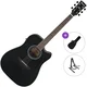 Ibanez AW84CE-WK Standard SET Weathered Black Open Pore Elektroakustična dreadnought