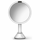 Simplehuman kozmetičko ogledalo sa senzorom na dodir, DUAL LED osvjetljenje, 5x povećanje, punjenje, bijeli čelik