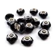 Plastične kroglice z veliko luknjo 14,5x9 mm - črne (5 kosov)