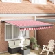 Povlačivi tende Crvena i bijela 300 x 250 cm Tkanina i Metal