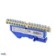 Schelinger modularni priključni blok za DIN letev 63A 500V, moder, 1 modul BM-A18-TBI-6X09-16P-NI