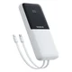 BASEUS Lipow 10000mAh 22,5W prenosna baterija z vgrajenim USB-C kablom za iPhone Lightning - bela