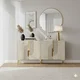 HANAH HOME Konzola Meyra 150 White Travertine Gold
