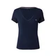 Tommy Jeans Majica Tjw Slim Essential Rib V Ss DW0DW17385 Mornarsko modra Slim Fit