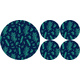 Bertoni Home Unisexs 1+4 Round Table Pads Set Juniper Navy Blue/Green