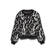 VERO MODA Pulover VMNANCY ecru / čokolada / črna