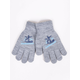 Yoclub Kidss Boys Five-Finger Gloves RED-0012C-AA5A-015