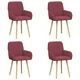 vidaXL vidaXL Jedilni stoli 4 pcs Blago Vinorodna rdeča 56,5 x 50 x 87,5 cm, (5000296898)