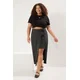 Trendyol Curve Anthracite Bow/Lace Midi Woven Plus Size Skirt