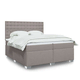 vidaXL Box spring postelja z vzmetnico taupe 200x200 cm blago, (21302337)