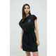 Pamućna haljina za plažu Karl Lagerfeld boja: crna