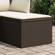 Vidaxl Vrtni stolček z blazino rjav 55x55x37 cm poli ratan