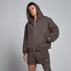 MP Mens Lift Oversized Loopback 2 Way Zip Hoodie - Chocolate - XXXL