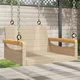 vidaXL Gugalna klop bež 63x62x40 cm poli ratan