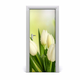tulup.si Nalepka na vratih Bele tulipani 85x205 cm