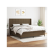 Den Box spring postelja z vzmetnico temno rjav 200x200 cm blago