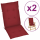 vidaXL Blazine za vrtne stole 2 kosa vinsko rdeče 120x50x4 cm