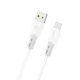 DUDAO Kabel z silikonskim oplaščanjem USB-A – USB-C L25ST 5A 1 m – bel