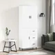 vidaXL Visoka omara bela 69,5x34x180 cm inženirski les