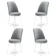Hanah Home Set 4 trpezarijske stolice Dexa Sivo-Beli