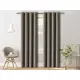 Ljubki dom Sivo-rjava zavesa OXFORD 140x250 cm Obešanje: Kovinski obroči