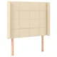 Vidaxl Vzglavje z ušesi krem 103x16x118/128 cm blago