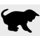 Securit crna kredna ploča Silhouette, mačka, max. 30 x 50 cm