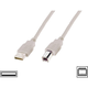 Digitus USB 2.0 priključni kabel [1x USB 2.0 vtič A - 1x USB 2.0 vtič B] 3 m Beige Digitus
