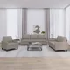 3-dijelni set sofa s jastucima smeđesivi od tkanine