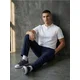 Sinsay - Pamučne slim chino pantalone - mornarsko