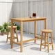 vidaXL Barska miza Naravna 110 x 60 x 105 cm Masiven teak