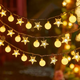 LED Girlanda 3 m (20 LED žarulja) USB – Zvijezde i kuglice - Bijela KP36346