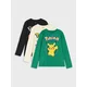 Sinsay - Paket od 3 majica s dugim rukavima Pokémon - šareno