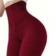 Tajice s visokim pojasom na zakopčavanje - Bordo / XL KP30266