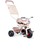 Tricikel Be Fun Comfort Tricycle Pink Smoby z dvojno potisno palico in torbo od 10 mes