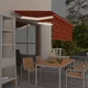 vidaXL Ročno zložljiva tenda s senčilom LED 3,5x2,5 m oranžna in rjava