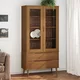 shumee Vitrina MOLDE rjava 90x35x175 cm trdna borovina