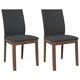 Vidaxl Jedilni stoli z blazinami 2 kosa Brown Solid Wood Rubber