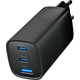 TA-UC-PDQC65-01-BK Gembird 3-port 65 W GaN USB PowerDelivery fast charger, black