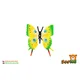 Tropski metulj Papilio/otakarek zeleno-rumena zooted plastika 5,5cm