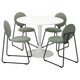 DOCKSTA / MANHULT Sto i 4 stolice, bela bela/Hakebo sivozelena, 103 cm