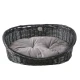 Duvo+ Ležaljka za pse sa jastukom, Rustic rattan, Sivi, XS